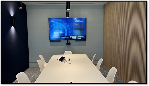 Meeting room with screen